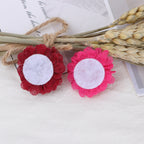 Mini Lace Mesh Fabric Flower with Bead Center - Violet 4cm
