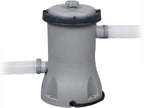 BESTWAY - Piscina Desmontable Tubular Power Steel 427x250x100 cm Depuradora Cartucho 2.006 l/h Escalera y Cobertor Diseño Rattan