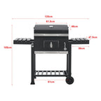 Barbacoa De Carbón Arnad Con 2 Estantes Acero 105x135x48cm - Negro [casa.pro]