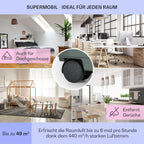 Klarstein Mobile Klimaanlage mit Abluftschlauch, 5-in-1 Klimagerät, Ventilator, Luftentfeuchter, Luftreiniger & Nachtmodus, App-Steuerung, Kleine & Portable für Wohnung & Büro, 12000 BTU