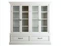 Estanterías de madera con 4 puertas y 2 cajones 160x45x200 cm - blanco - diseño clásico con vitrinas
