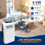 SereneLife Mini Klimaanlage mobil, 3-in-1 mobiles Klimagerät mit Abluftschlauch – Luftkühler, Luftentfeuchter & Ventilator, Air conditioner – 9.000 BTU, 1,5L Feuchtigkeit/Stunde, kühlt Räume bis 42 m2