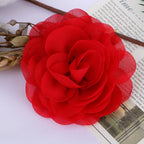 Chiffon Multi Layer Rose Fabric Flower Applique - Product Detail Photo 1