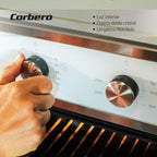 Corberó - Horno convección 70L | CCHM603W | 60x60x58 cm |Convencional con 4 Programas | Luz Interior | Limpieza Hidrólisis | Puerta Doble Cristal | 2100W | Blanco perfil Inox