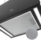 CIARRA CBCB4850 Campana Extractora en Isla sin Salida de Humos Clase A+++ 48cm 700m³/ h WiFi y Control Táctil Filtro de Carbón Incluido 4 Velocidades 2 Luces LED Negro
