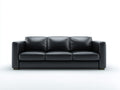 Sofá 3 plazas cuero sintético 200x85x85 cm - negro - diseño moderno minimalista
