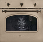 Candy FCC603NAV - Horno eléctrico empotrable, ventilado, capacidad 65 litros, multifunción y función pizza, 8 programas, 56,8 x 59,5 x 59,5 cm, estilo rústico, avena, clase A+