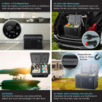 KESSER Kompressor Kühlbox 2in1 Doppelzone Kühl & Gefrierfach elektrische Gefrierbox mit 2x Kühlakkus & LED-Touch-Bedienung | Kühlschrank Kühlung bis -20 °C für Camping, Auto, Lkw 12/24V 230V