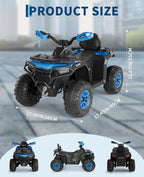 Garvee Quad Eléctrico Niño 12 V, Coche Eléctrico 4 Ruedas Todoterreno con 2 Motores, Mando a Distancia Parental, Suspensión, Faros LED, Música, Bluetooth, USB, Bandera Luminosa, a Partir de 3 años