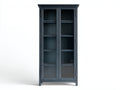 Vitrinas madera 80x40x180 cm - azul oscuro - 2 puertas de vidrio - diseño moderno