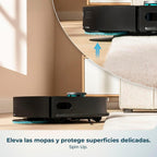 Cecotec Robot Aspirador y Friegasuelos con IA y Base Autovaciado Conga X70. Motor de Succión 15000Pa, Base 4 en 1, Tecnología Láser, Mopas Giratorias, Cepillo Lateral, App y Bluetooth