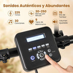 COSTWAY Batería Eléctrica, Kit de Batería Plegable con Pads de Malla Silenciosos, Platillo, 225 Sonidos y 30 Demos, Metrónomo y USB Midi, Bombo, 2 Baquetas, Taburete Ajustable, para Adultos y Niños