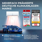 Kältebringer Split Klimaanlage - 9000 BTU (2,6 kW) - Klimagerät mit Heizfunktion, WiFi & App, bis 45qm, sehr leise - Set mit 5m Kupferleitung, Kältemittel R32, Montagematerial, Wandhalterung