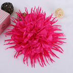 Spike Petal Pom Fabric Flower with Beads - Purple 18CM