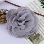 Chiffon Multi Layer Rose Fabric Flower Applique - Red 8cm