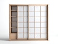 Armarios de madera con puertas correderas 180x60x200 cm - marrón - diseño japonés con estanterías y 1 cajón