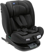 Chicco Unico EVO I'Size Classic, Silla de Coche ISOFIX para Bebés y Niños de 40 a 150 cm, Grupo 0123 Desde Recién Nacido hasta 12 Años, Giratoria 360º, Reductor, Ajustable y Protección Lateral, Negra