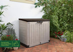 Keter Sio Max -Cobertizo de jardín exterior, Capacidad 1200L, Color Topo/Beige, 145.5 x 125 x 82 cm