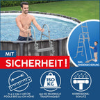 Bestway Steel Pro MAX Frame - Piscina Redonda (366 x 100 cm, Incluye Bomba de Filtro, Efecto Madera)