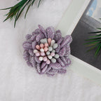 Sparkle Dahlia Fabric Flower with Bead Center - Black 3cm