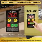 Prensa de Aceite Eléctrica Automática 1500W | Extractor de Aceite de Acero Inoxidable a Frío y Calor | Para Huesos de aceituna,Nueces,Sésamo,Coco,Soja,Almendra|Control de Temperatura Inteligente