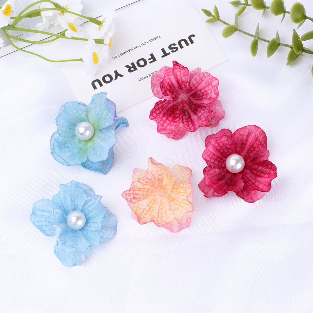 Ombre Petal Fabric Flower with Pearl Center - B Pink 5CM