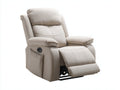 Sillones reclinables tapizados en tela con reposapiés ajustable 90x95x105 cm - beige - diseño confortable