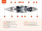 2026 Kayak de pesca tándem BKC TK181 de 3,9 m para 2 personas con asientos acolchados y remos