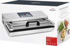 Lacor - 69540 - Envasadora al vacio, Máquina de vacio, Selladora de Alimentos, Acero inoxidable, Libre BPA, Sellado Hermético, 650W, 40cm, Inox