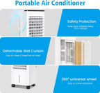 Klimaanlage Mobil, Klimageräte Tragbarer Luftkühler Ventilator mit Wasserkühlung 6L, 15H Timer, 3 Modus Geschwindigkeit, Air Conditioner Klimaanlage Ohne Abluftschlauch für Zuhause Dachgeschoss Büro