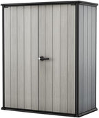 Keter High Store Plus- Cobertizo de jardín Exterior, 1400L, Color Gris, tecnología Duotech Paredes aptas para Pintar, 170.4 x 140 x 73.6 cm