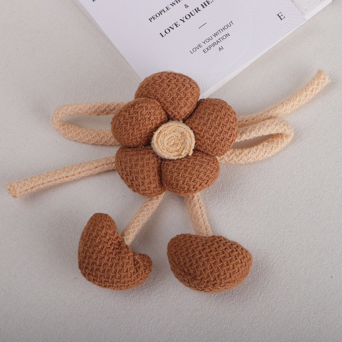 Woven Flower with Looped Stem Charm - Product Detail Photo 1
