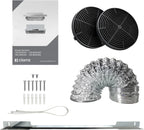 CIARRA CBCB6909A Campana Extractora Telescópica Negra Cocina 60 cm 600 m³ / h Clase A+ 3 Niveles Control Táctil Iluminación LED Filtro de Carbón CBCF055