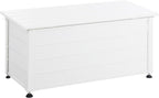 Beliani Arcón para exterior de aluminio mueble de almacenaje de jardín blanco 113 x 50 cm Campalto