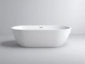 Bañera exenta acrílica 168x76x57 cm - blanco - diseño ovalado para baño