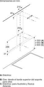 Balay - Campana Extractora Decorativa de Pared, 90 cm de ancho, Iluminación LED, Filtros aptos para Lavavajillas, Acero Inoxidable, 3BC097EX