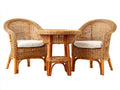 Conjunto de muebles de jardín 120x60x75 cm - ratán natural con cojines y mesa - marrón - diseño clásico exterior