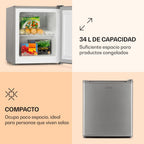 Klarstein Congelador Pequeño Vertical, Mini Congelador Portatil Silencioso para Casa y Oficina, Capacidad 33 l. con Estante, Eficiencia Energética, Estante, Dep. Hielos y Rascador