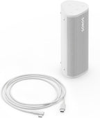 Sonos Roam 2 | Leichter, mobiler und wasserdichter Speaker mit Bluetooth, WLAN, mindestens 10 Stunden Akkulaufzeit und Voice Control für drinnen und draußen - Weiß